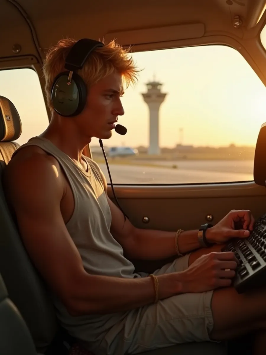 Flugschüler:in beim Lernen für die PPL-Theorie