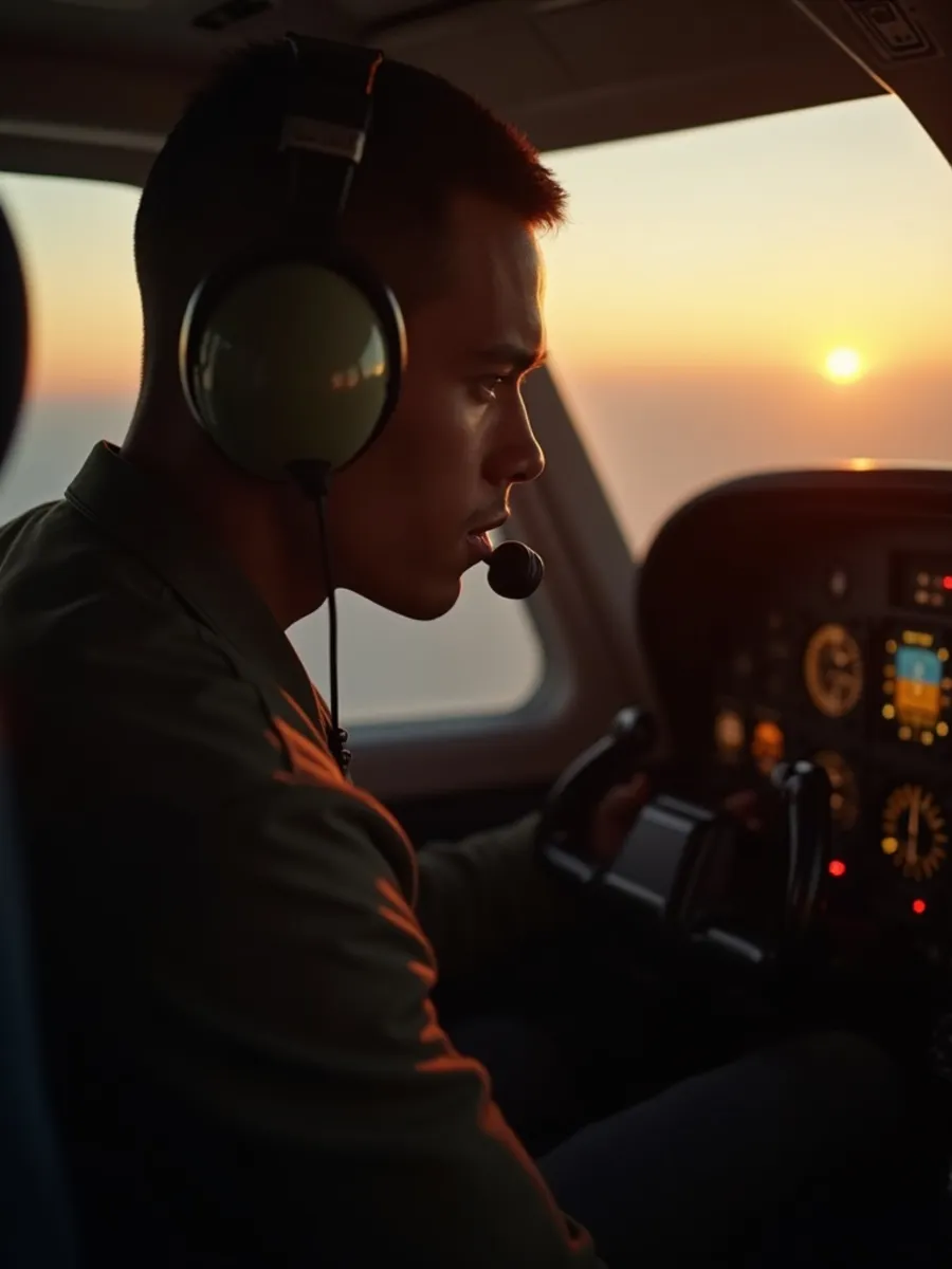 Flugschüler:in beim Lernen für die PPL-Theorie