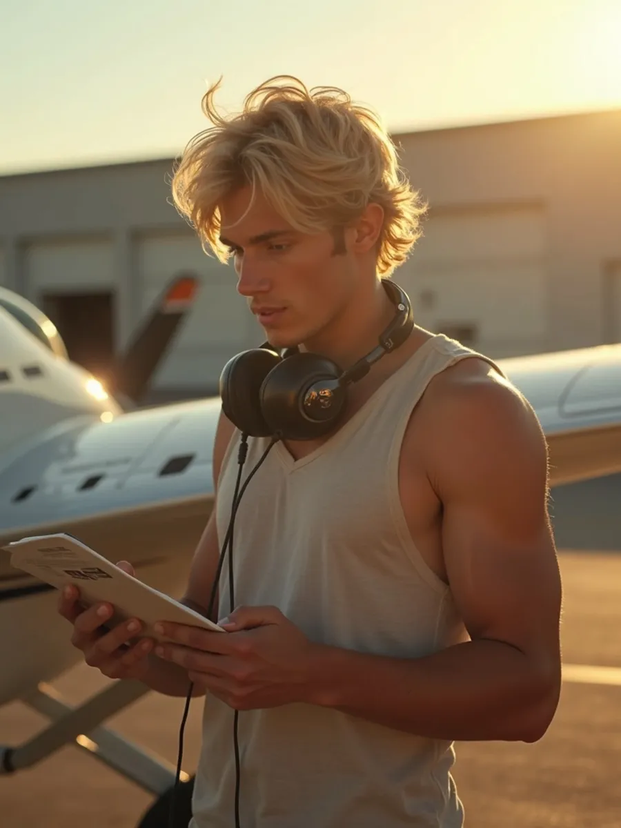 Flugschüler:in beim Lernen für die PPL-Theorie