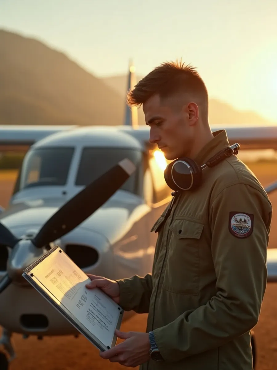Flugschüler:in beim Lernen für die PPL-Theorie