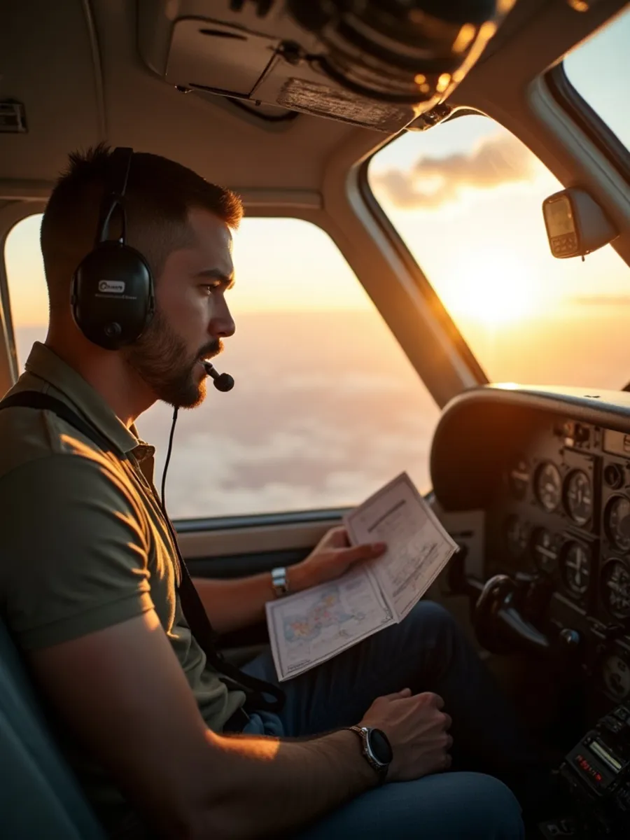Flugschüler:in beim Lernen für die PPL-Theorie