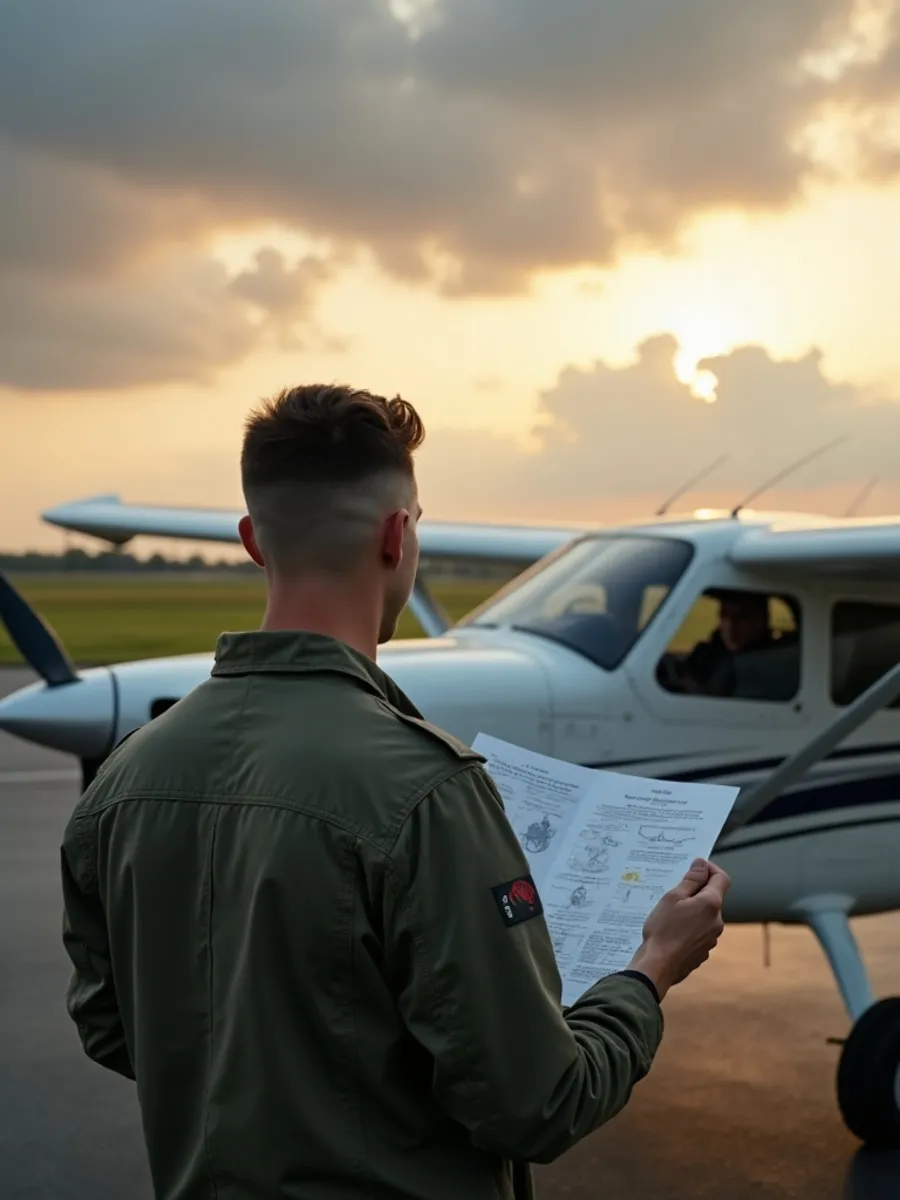 Flugschüler:in beim Lernen für die PPL-Theorie