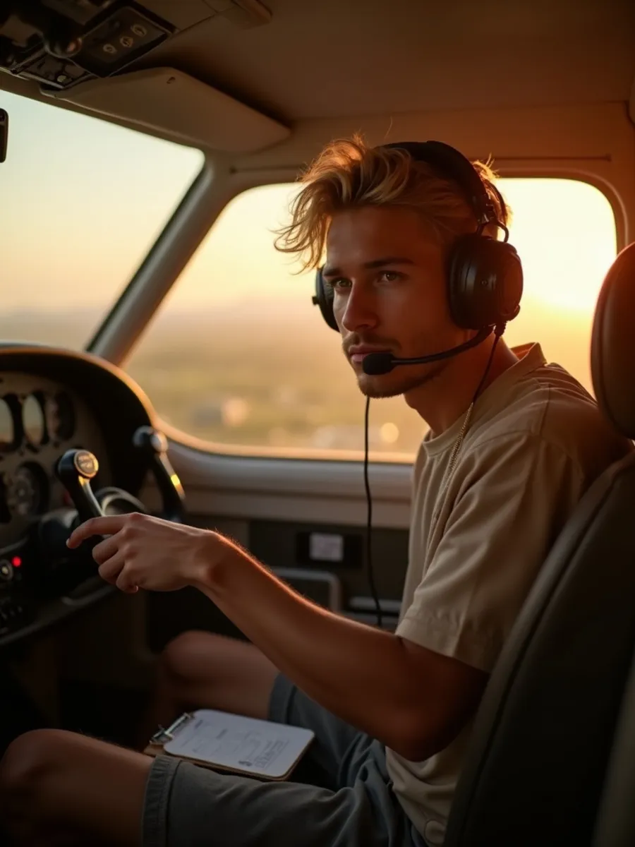 Flugschüler:in beim Lernen für die PPL-Theorie