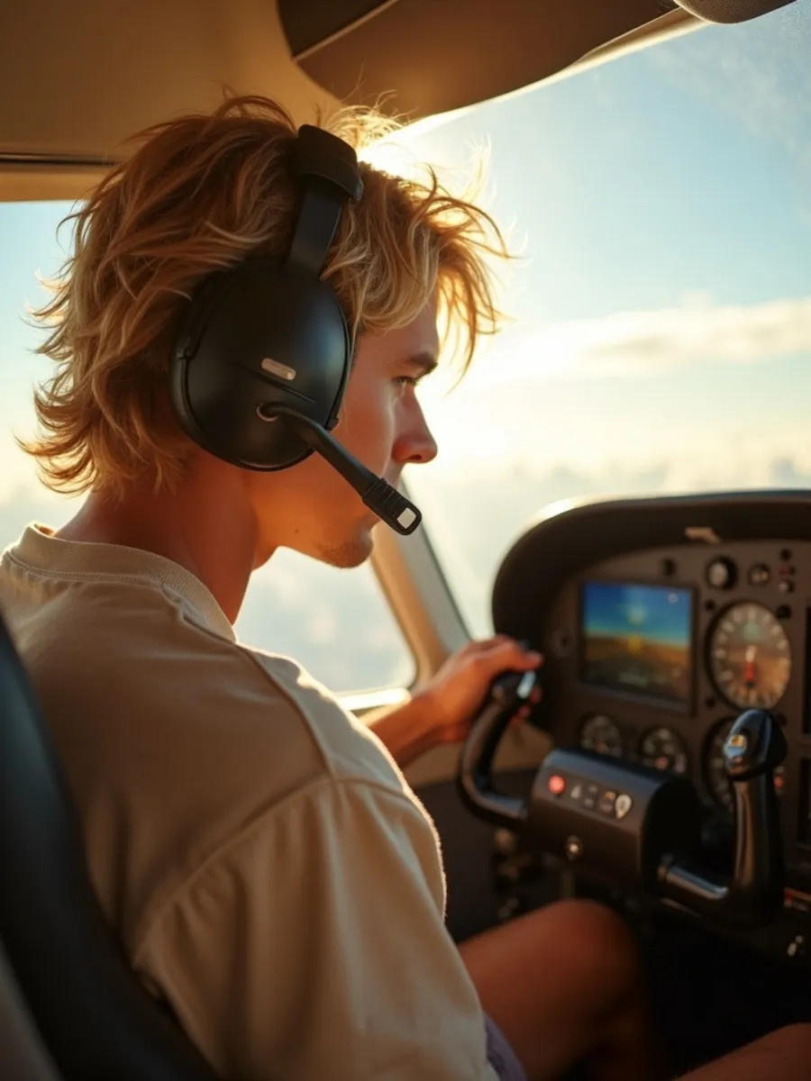 Flugschüler:in beim Lernen für die PPL-Theorie