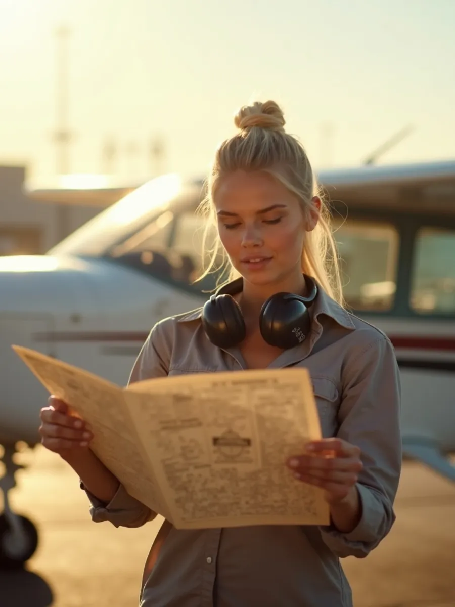 Flugschüler:in beim Lernen für die PPL-Theorie