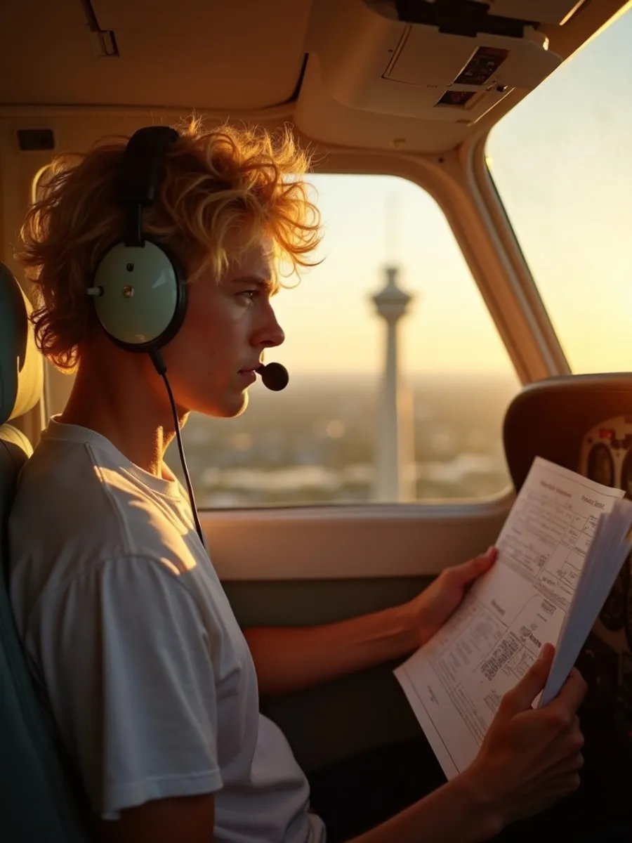 Flugschüler:in beim Lernen für die PPL-Theorie