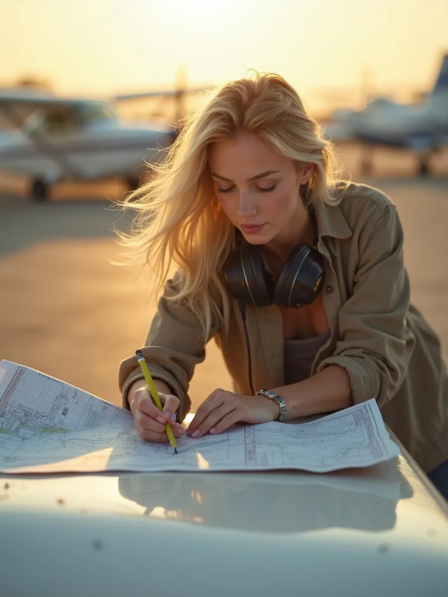 Flugschüler:in beim Lernen für die PPL-Theorie