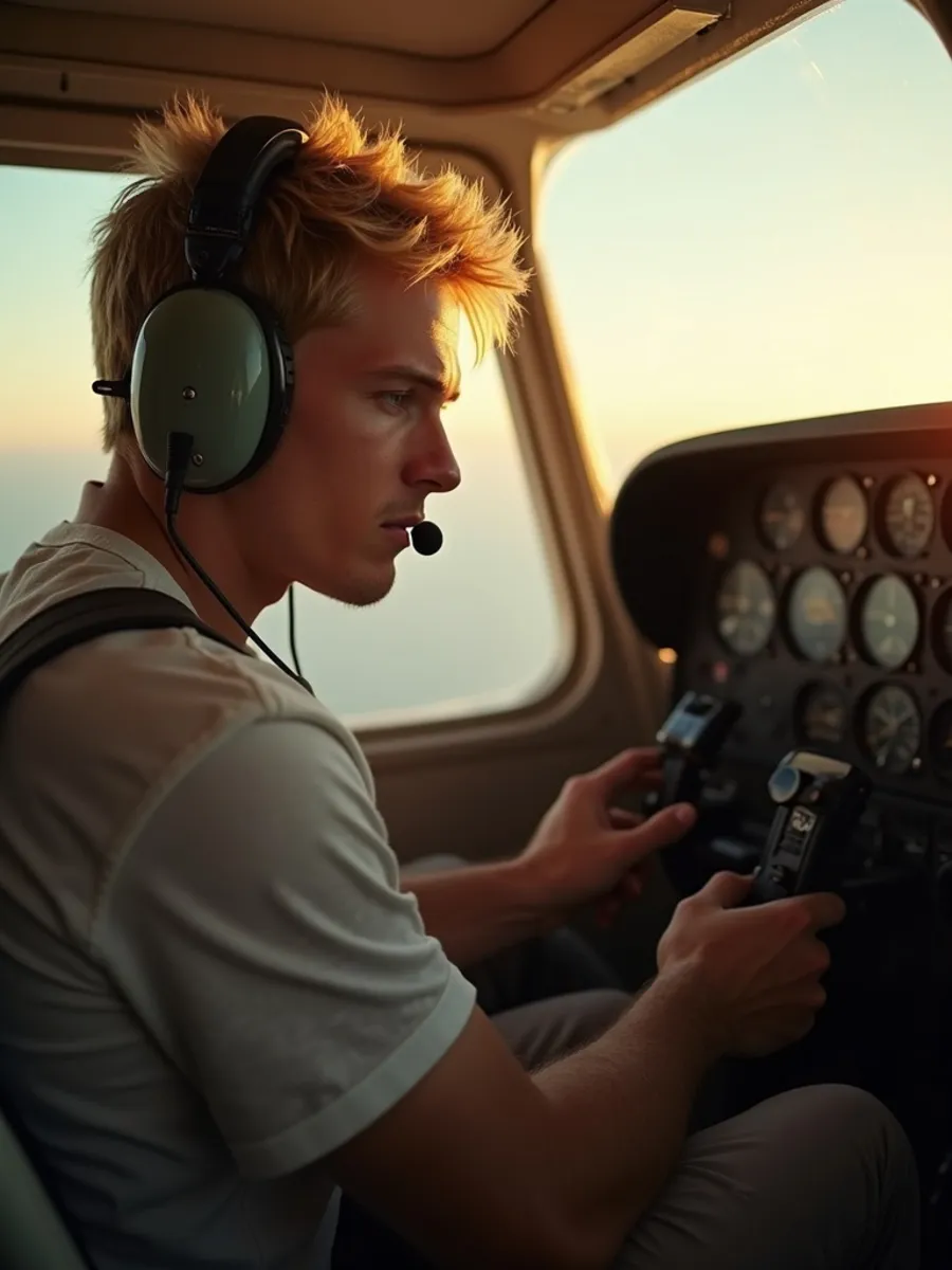 Flugschüler:in beim Lernen für die PPL-Theorie
