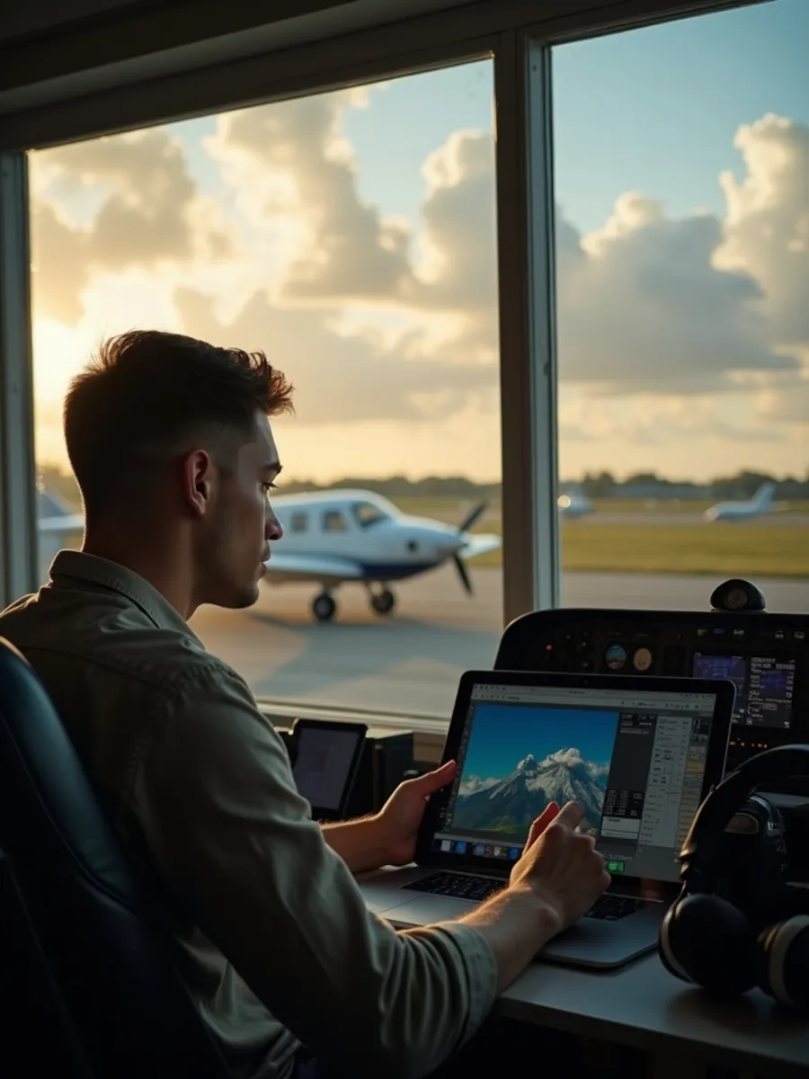 Flugschüler:in beim Lernen für die PPL-Theorie