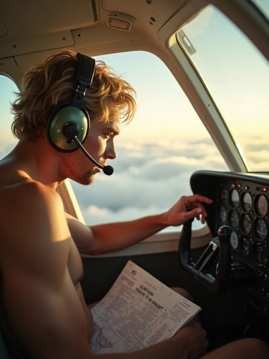 Flugschüler:in beim Lernen für die PPL-Theorie