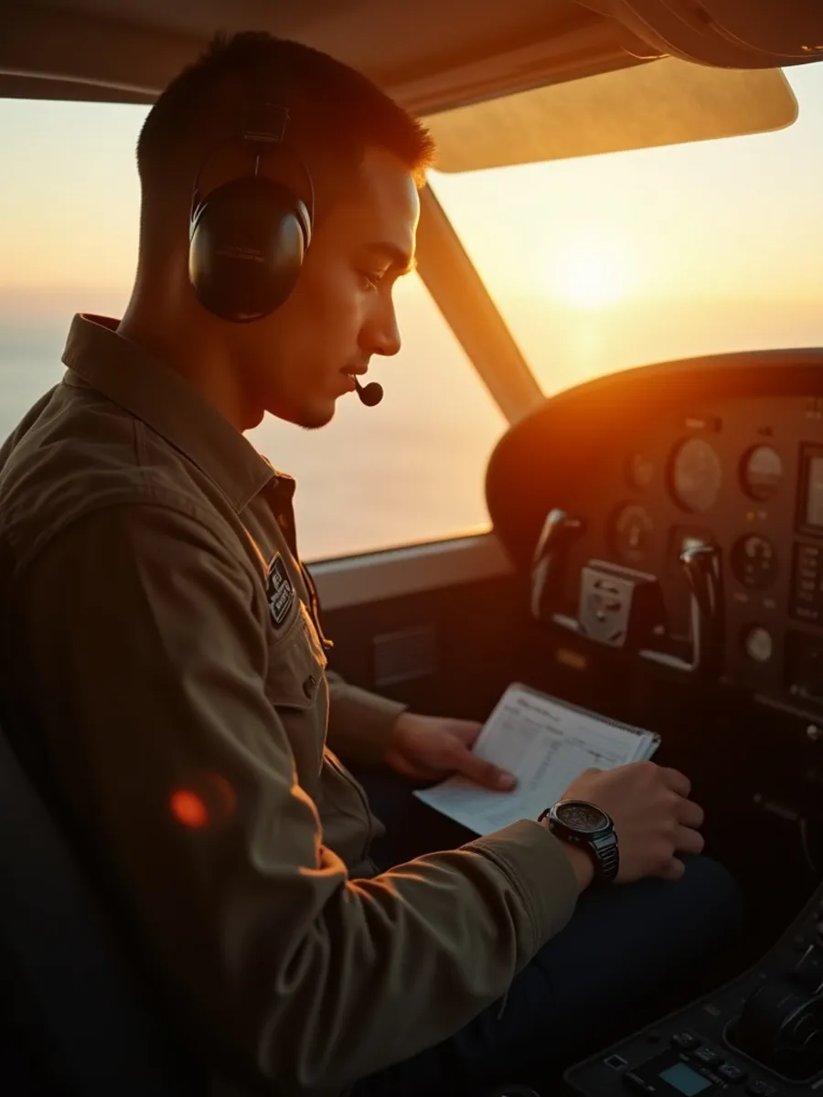 Flugschüler:in beim Lernen für die PPL-Theorie